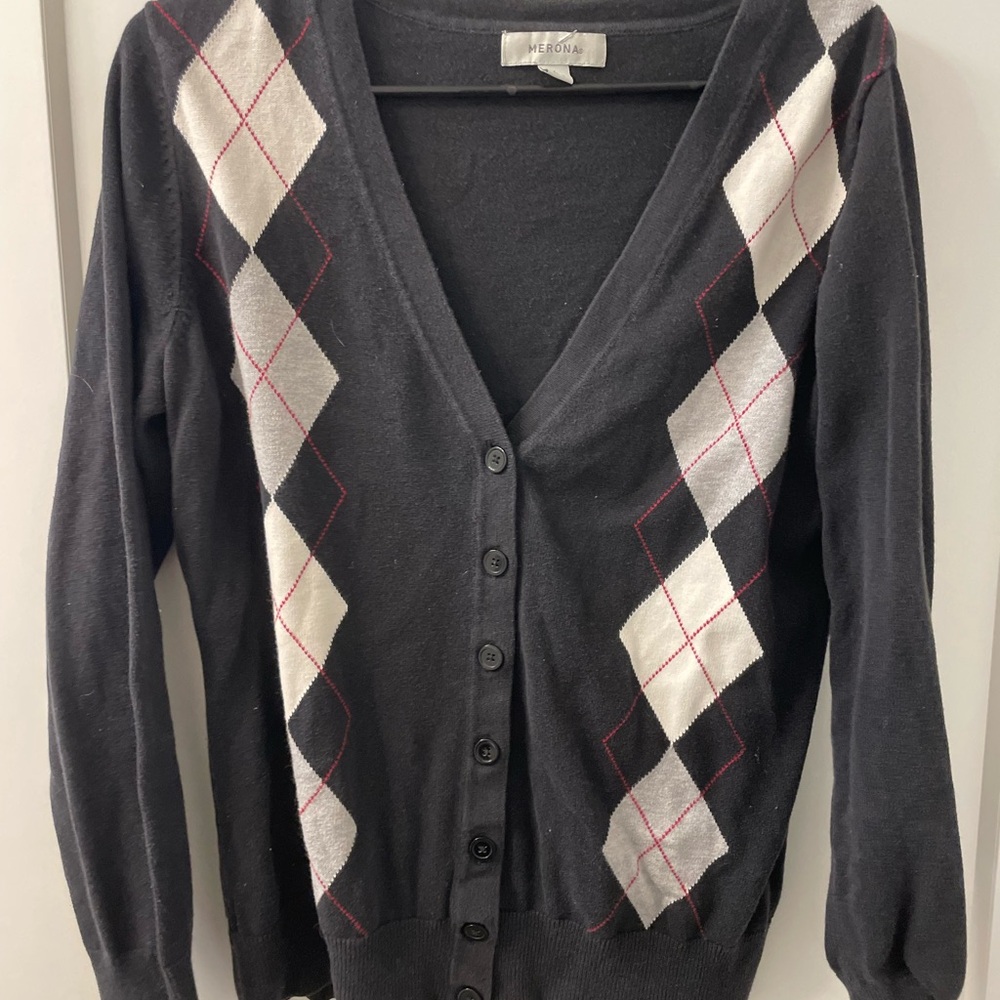 merona vintage argyle cardigan